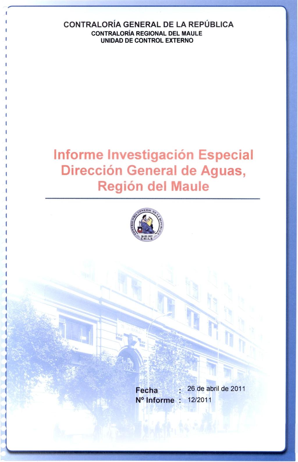 Informe Investigación Especia' Dirección General de Aguas,