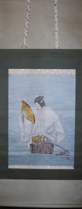 Escuela Nihonga, Matsukaze Kakejiku papel 185 x 74 cm.