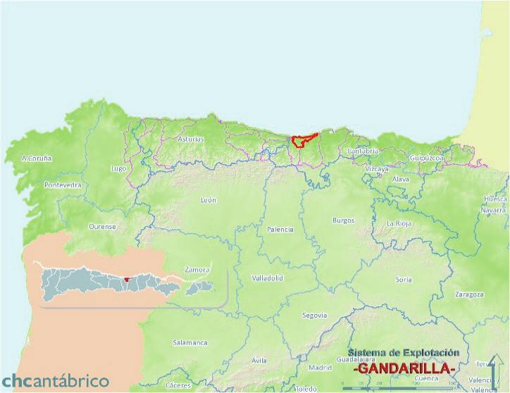 la Confederación Hidrográfica del Cantábrico. Limita al norte con el mar y al sur con la provincia de Cantabria.
