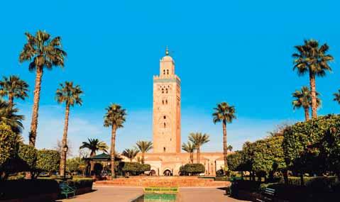 Pensión Completa (sin bebidas) 7 cenas + 6 almuerzos. Visitas y entradas según itinerario. Visitas locales: Marrakech, Ouarzazate. Monumentos incluidos: Marrakech: Palais Bahia + Tombes saadienne.