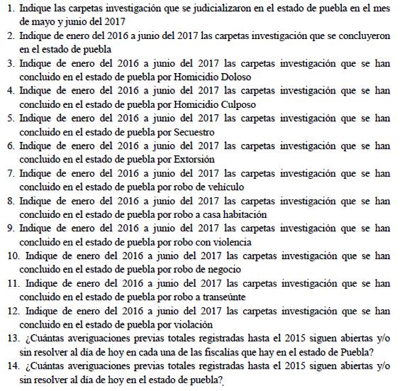 Fiscalía General y Tribunal Superior de Justicia del estado de Puebla En el reporte de delitos del primer trimestre del 2017, se indica que hay operando en 19 municipios Agencias del Ministerio