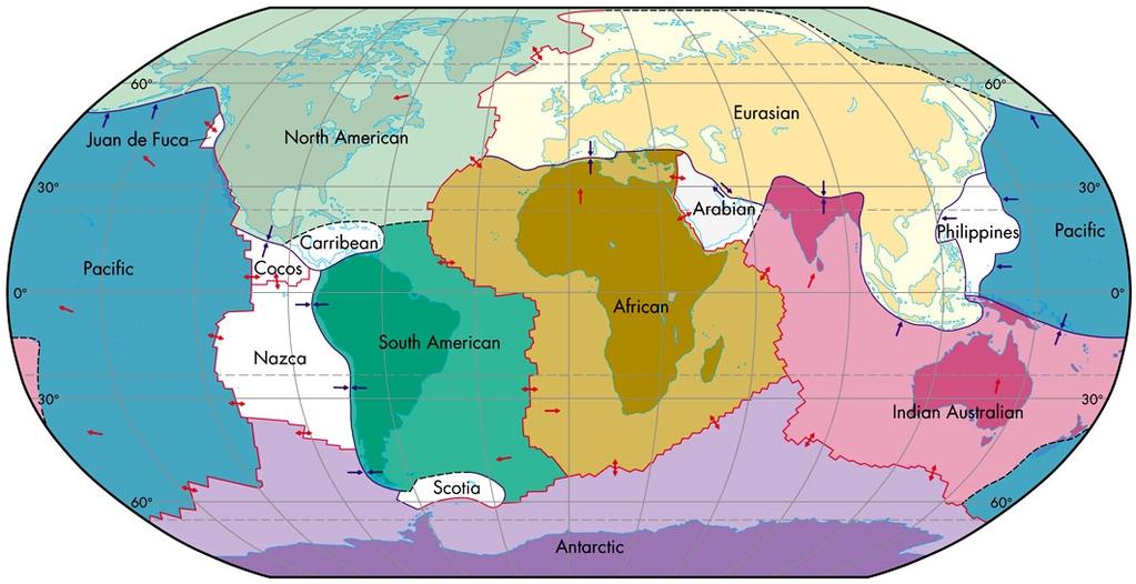 Corteza En términos geológicos: Continentes: rocas graníticas (~2Gy) Fondos marinos: rocas