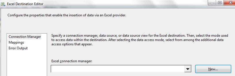 f. En el destino Excel, debe seleccionar un archivo de Excel (nombre del archivo de Excel: Ventas_empleados.