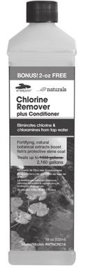Utilize Chlorine Remover plus Conditioner to make the water balanced for fish and plants when adding new water to a pond.