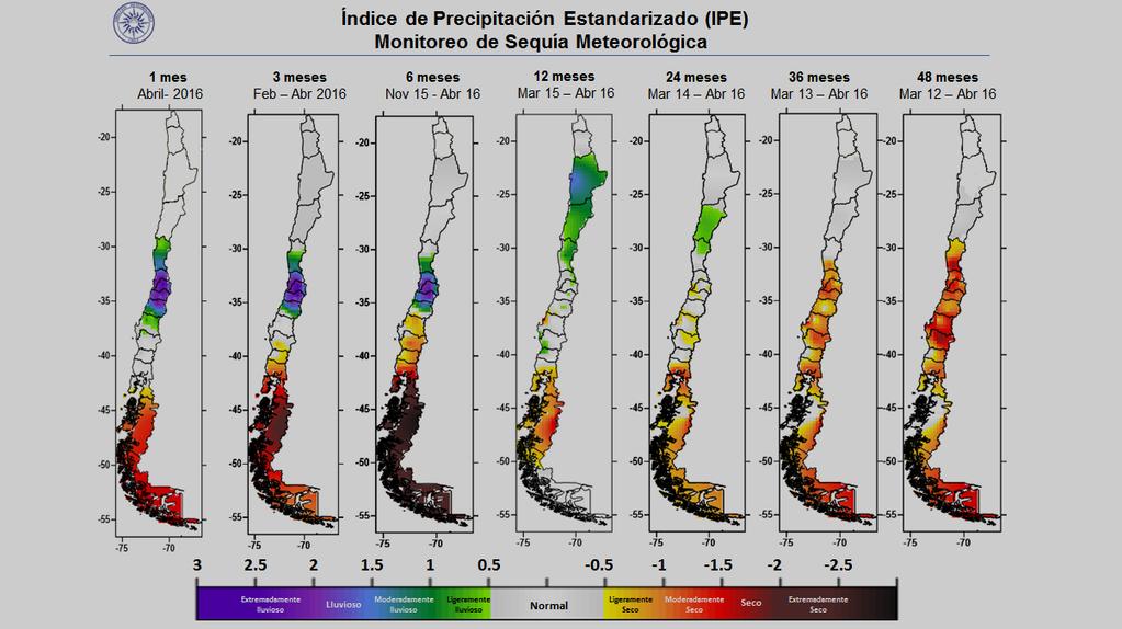 Las precipitaciones registradas durante el mes de abril 2016 tuvieron un efecto importante a la hora de revertir la tendencia de sequía de la región central de Chile.