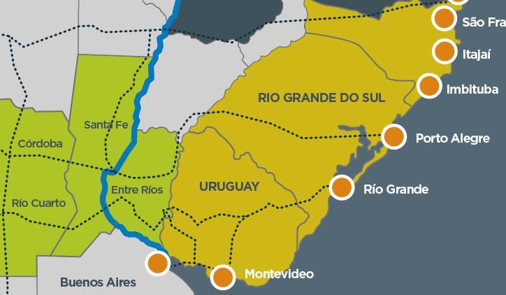 Dos hidrovías con gran potencial pero que requieren inversión HIDROVÍA DEL RÍO URUGUAY HIDROVÍA PARANÁ