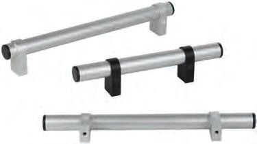 K1018 Empuñaduras de tubo ajustables Ø30x2 50 18 16 Tubo de empuñadura E W-6060. Piezas de retención E W-6063. Caperuzas protectoras termoplásticas. Tornillo prisionero ISO 4766-14.