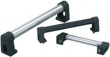 K0223 Empuñaduras de tubo + 25mm 22 R13,5 Tubo de unión de aluminio E W-6060. Puntas de empuñadura de poliamida reforzada con perlas de vidrio.