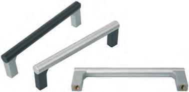K0236 Empuñaduras de tubo Puente de conexión de aluminio E W-6060. Puntas de empuñadura de poliamida, reforzadas con perlas de vidrio. Casquillo roscado de latón.