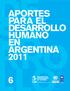 APORTES PARA EL DESARROLLO HUMANO EN ARGENTINA 2011