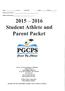 Student ID Sport Gender. 2015 2016 Student Athlete and Parent Packet. .441;1Pw