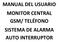 MANUAL DEL USUARIO MONITOR CENTRAL GSM/ TELÉFONO SISTEMA DE ALARMA AUTO INTERRUPTOR