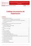 Catálogo de proyectos de implantación