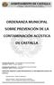 ORDENANZA MUNICIPAL SOBRE PREVENCIÓN DE LA CONTAMINACIÓN ACÚSTICA DE CASTALLA