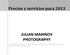 Precios y servicios para 2013 JULIAN MARINOV PHOTOGRAPHY