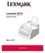 Lexmark E210. Guía del usuario. Mayo de 2001. www.lexmark.com
