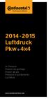 2014 2015 Luftdruck Pkw q 4x4. Air Pressure Pression de gonflage Presión de aire Pressione di gonfiamento Luchtdruk. www.continental-tires.