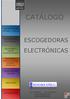 CATÁLOGO ESCOGEDORAS ELECTRÓNICAS 2012 VERS. 12.01 CONTADORAS DE TAPONES Y DISCOS ESCOGEDORAS ELECTRÓNICAS PESADORAS DE TAPONES ESPECIALES