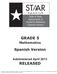 STAAR. Spanish GRADE 5. Mathematics. Spanish Version. Administered April 2013 RELEASED