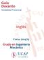 Guía Docente Modalidad Presencial. Inglés. Grado en Ingeniería Mecánica. Curso 2014/15