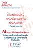 Máster Universitario en. Guía Docente Modalidad Semipresencial. Contabilidad y Finanzas para no financieros