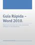 Guí a Ra pida Word 2010.