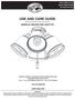 USE AND CARE GUIDE GAZELLE CEILING FAN LIGHT KIT
