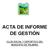 ACTA DE INFORME DE GESTIÓN