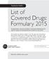 List of Covered Drugs: Formulary 2015