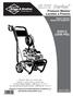020215 (2500 PSI) Owner s Manual Manual del Propietario BRIGGS & STRATTON POWER PRODUCTS GROUP, LLC JEFFERSON,WISCONSIN, U.S.A.