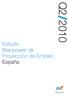Q2 2010. Estudio. Manpower de Proyección de Empleo España. Estudio de investigación de Manpower