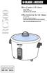 RC500. Rice Cooker 1.8 Litres Series RC500 English, see page 2 Save this use and care book