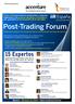 Post-Trading Forum. 15 Expertos. Retos para cumplir con la hoja de ruta de la reforma del mercado de valores