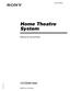 (1) Home Theatre System. Manual de instrucciones HT-DDW Sony Corporation