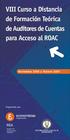 VIII Curso a Distancia de Formación Teórica de Auditores de Cuentas para Acceso al ROAC