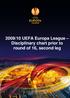 2009/10 UEFA Europa League Disciplinary chart prior to round of 16, second leg