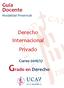 Guía Docente Modalidad Presencial. Derecho Internacional Privado. Curso 2016/17 Grado en Derecho
