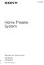 (1) Home Theatre System. Manual de instrucciones HT-SF470 HT-SS Sony Corporation