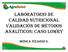 LABORATORIO DE CALIDAD NUTRICIONAL VALIDACIÓN DE MÉTODOS ANALÍTICOS: CASO LOWRY MÓNICA PIZARRO S.