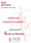 Guía Docente Modalidad Presencial DERECHO CONSTITUCIONAL I. Curso 2017/18 Grado en Derecho