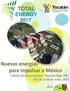 TOTAL ENERGY 2017, la energía que impulsa a México Total Energy 2017 Las principales fuentes de energía que se tratarán en