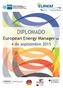 DIPLOMADO. European Energy Manager MR. 4 de septiembre Formación Dual