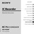 IC Recorder ICD-P530F. Manual de instrucciones. Procedimientos iniciales. Operaciones básicas. Diversos modos de grabación. Reproducción/borrado