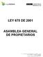 LEY 675 DE 2001 ASAMBLEA GENERAL DE PROPIETARIOS