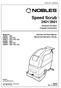 Speed Scrub 2401/2601. Automatic Scrubber Fregadora Automática. Operator and Parts Manual Manual del Operador y Piezas