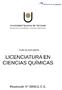 LICENCIATURA EN CIENCIAS QUÍMICAS. Universidad Nacional del Nordeste PLAN DE ESTUDIOS. Resolución N 0959/11 C.S.