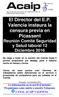 El Director del E.P. Valencia instaura la censura previa en Picassent Reunión Comité Seguridad y Salud laboral 12 Diciembre 2016