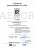 Certificado del Sistema de Gestión de la Calidad ISO 9001 ER-0160/1994. SCHINDLER, S.A. Área Operativa (KG}