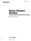 (2) Home Theatre System. Manual de instrucciones HT-DDW Sony Corporation