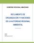 RECLAMENTO DE ORGANIZACIÓN Y FUNCIONES DE LA AUTORIDAD REGIONAL AMBIENTAL
